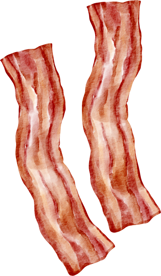 watercolor bacon