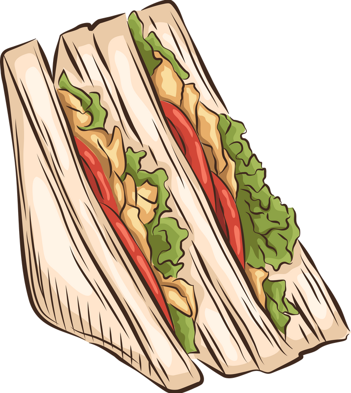 Tuna Sandwich Clipart Illustration.